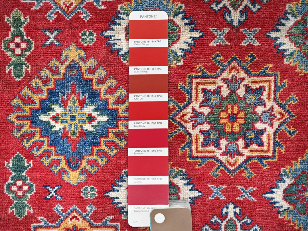 4'10" x 6'6" New Hand Knotted Red Wool Rectangle Oriental Rug - MOA102326