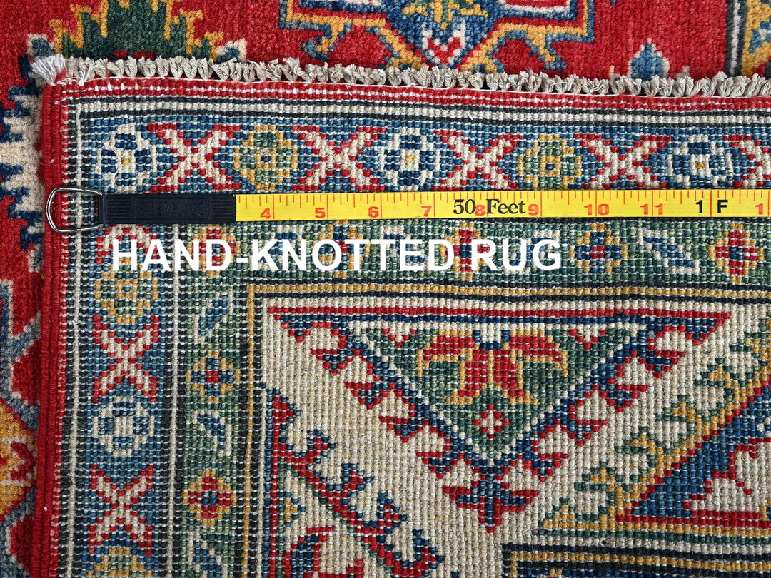 4'10" x 6'6" New Hand Knotted Red Wool Rectangle Oriental Rug - MOA102326