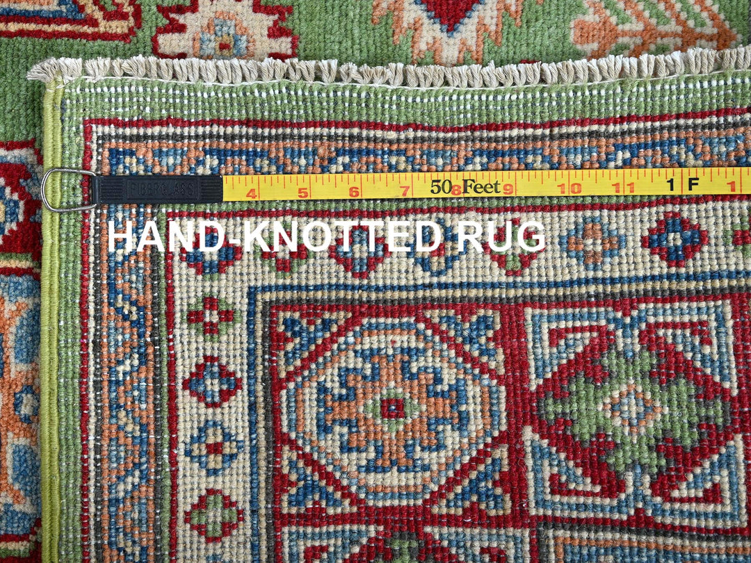 5'4" x 6'8" New Hand Knotted Green Wool Rectangle Oriental Rug - MOA102327