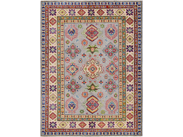 5'1" x 6'9" New Hand Knotted Grey Wool Rectangle Oriental Rug - MOA102328