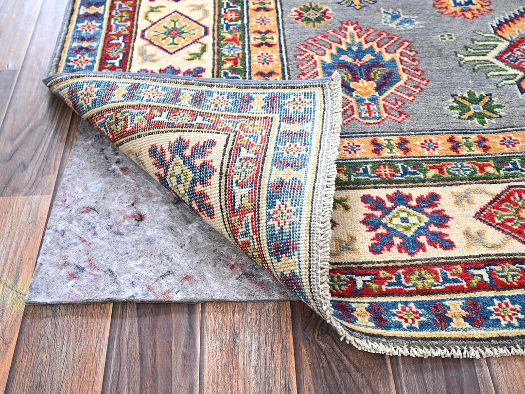 5'1" x 6'9" New Hand Knotted Grey Wool Rectangle Oriental Rug - MOA102328