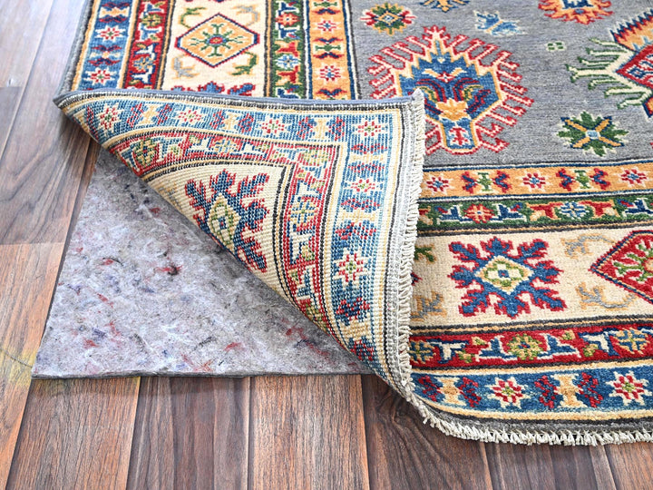 5'1" x 6'9" New Hand Knotted Grey Wool Rectangle Oriental Rug - MOA102328