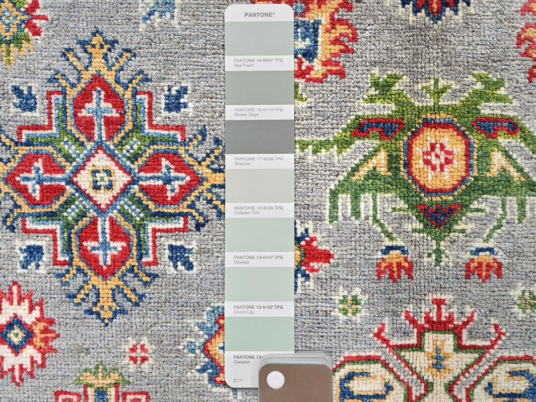 5'1" x 6'9" New Hand Knotted Grey Wool Rectangle Oriental Rug - MOA102328