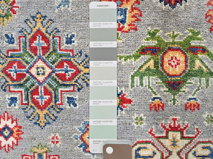 5'1" x 6'9" New Hand Knotted Grey Wool Rectangle Oriental Rug - MOA102328