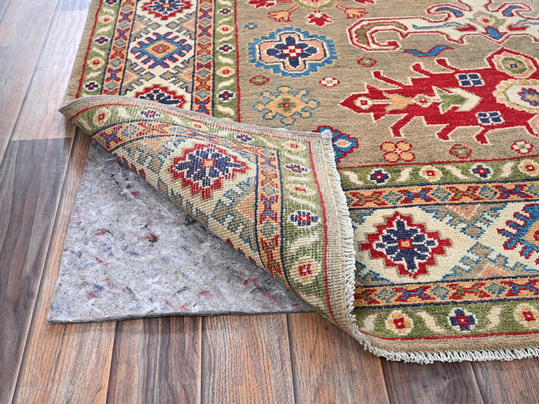 4'11" x 6'9" New Hand Knotted Brown Wool Rectangle Oriental Rug - MOA102329