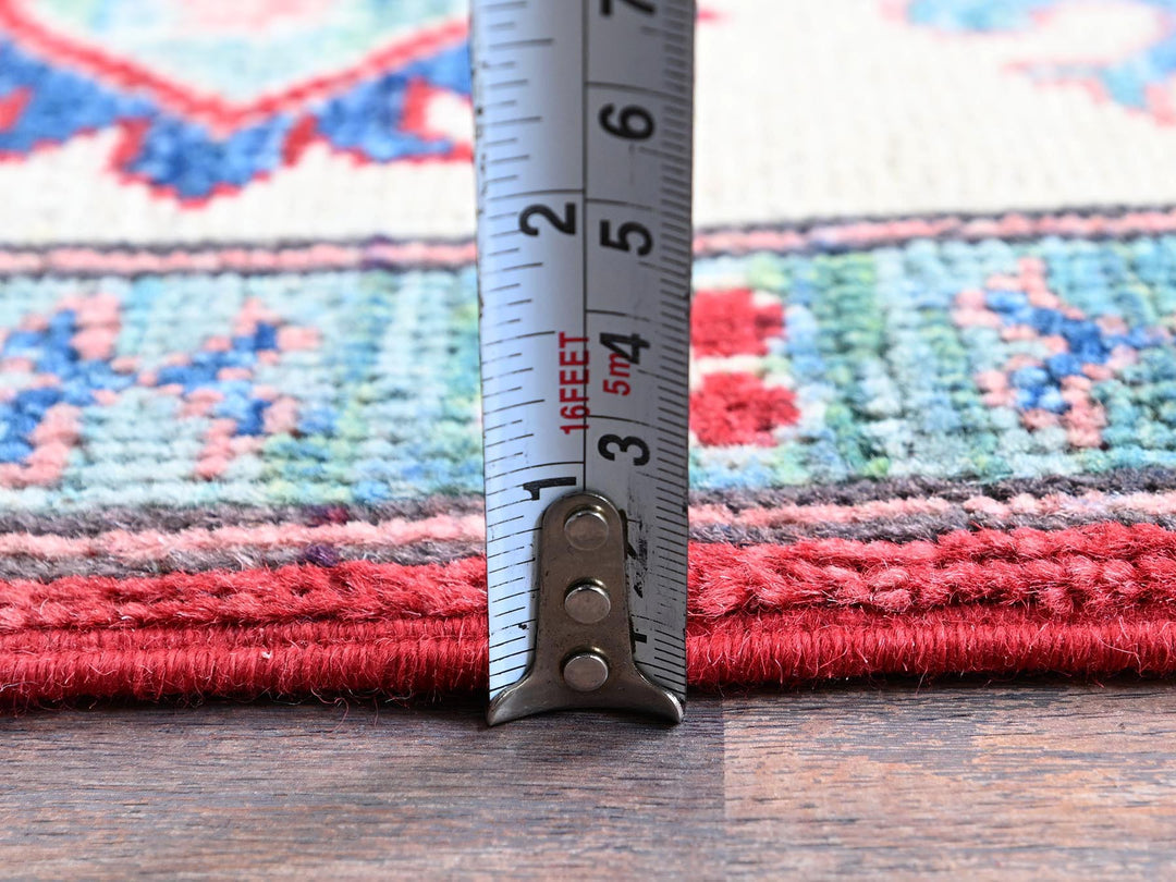 5'1" x 6'9" New Hand Knotted Red Wool Rectangle Oriental Rug - MOA102331