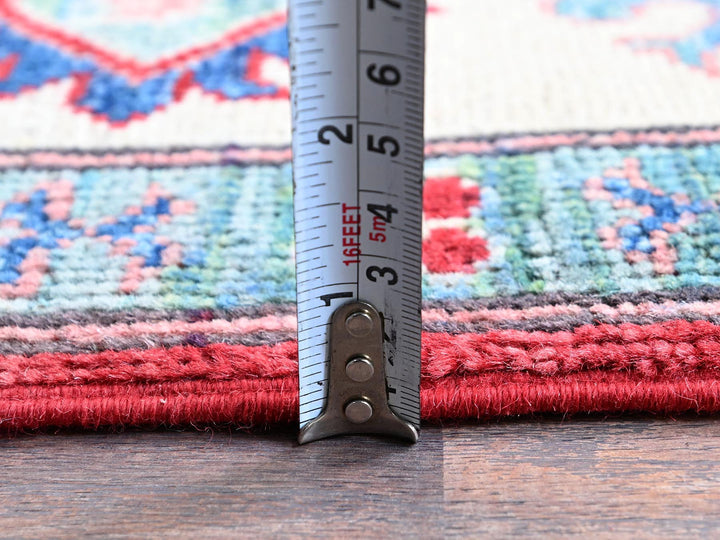 5'1" x 6'9" New Hand Knotted Red Wool Rectangle Oriental Rug - MOA102331