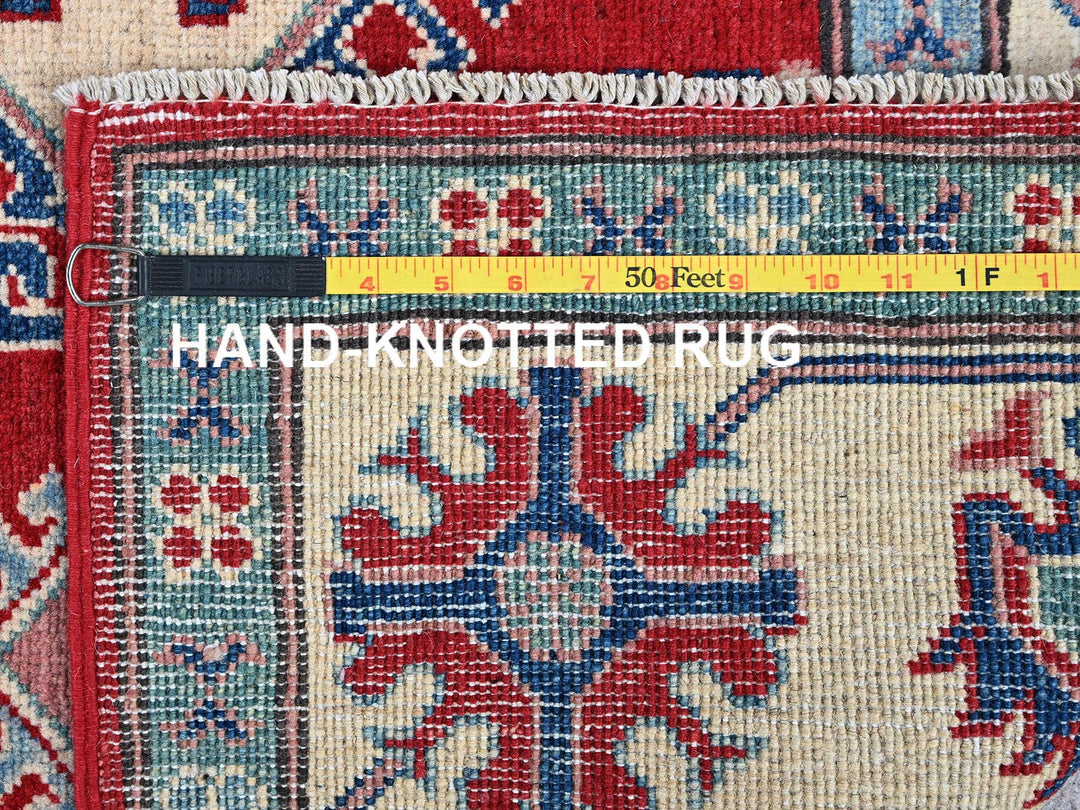 5'1" x 6'9" New Hand Knotted Red Wool Rectangle Oriental Rug - MOA102331