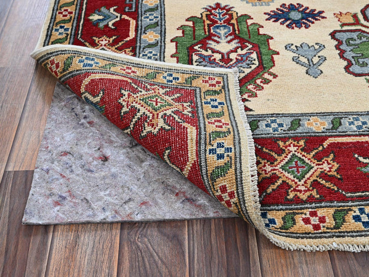 4'11" x 6'6" New Hand Knotted Ivory Wool Rectangle Oriental Rug - MOA102332