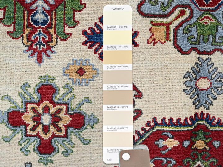 4'11" x 6'6" New Hand Knotted Ivory Wool Rectangle Oriental Rug - MOA102332