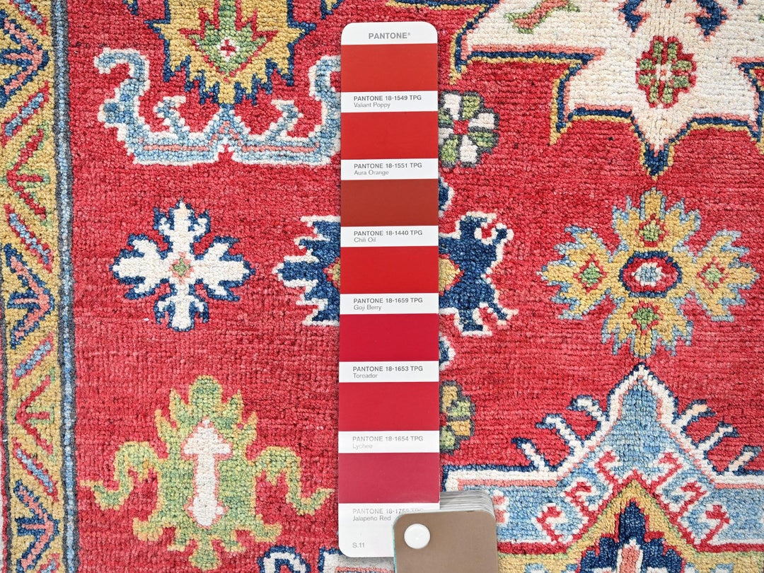 4'10" x 6'11" New Hand Knotted Red Wool Rectangle Oriental Rug - MOA102333