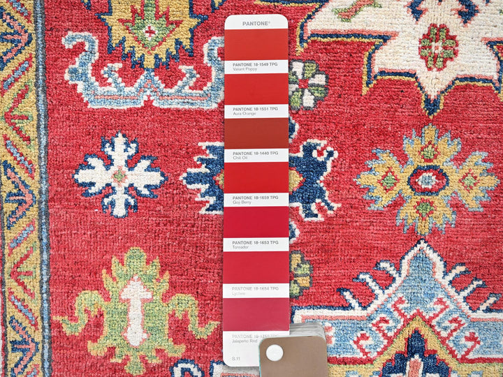 4'10" x 6'11" New Hand Knotted Red Wool Rectangle Oriental Rug - MOA102333