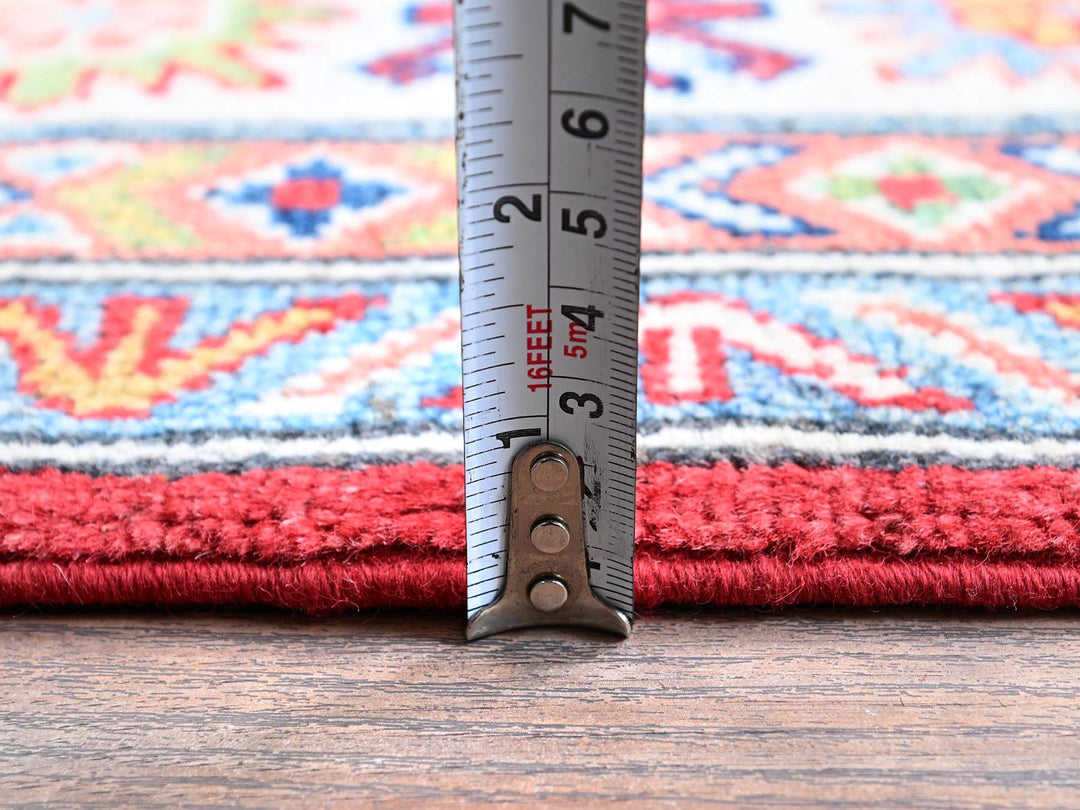 4'10" x 6'11" New Hand Knotted Red Wool Rectangle Oriental Rug - MOA102333