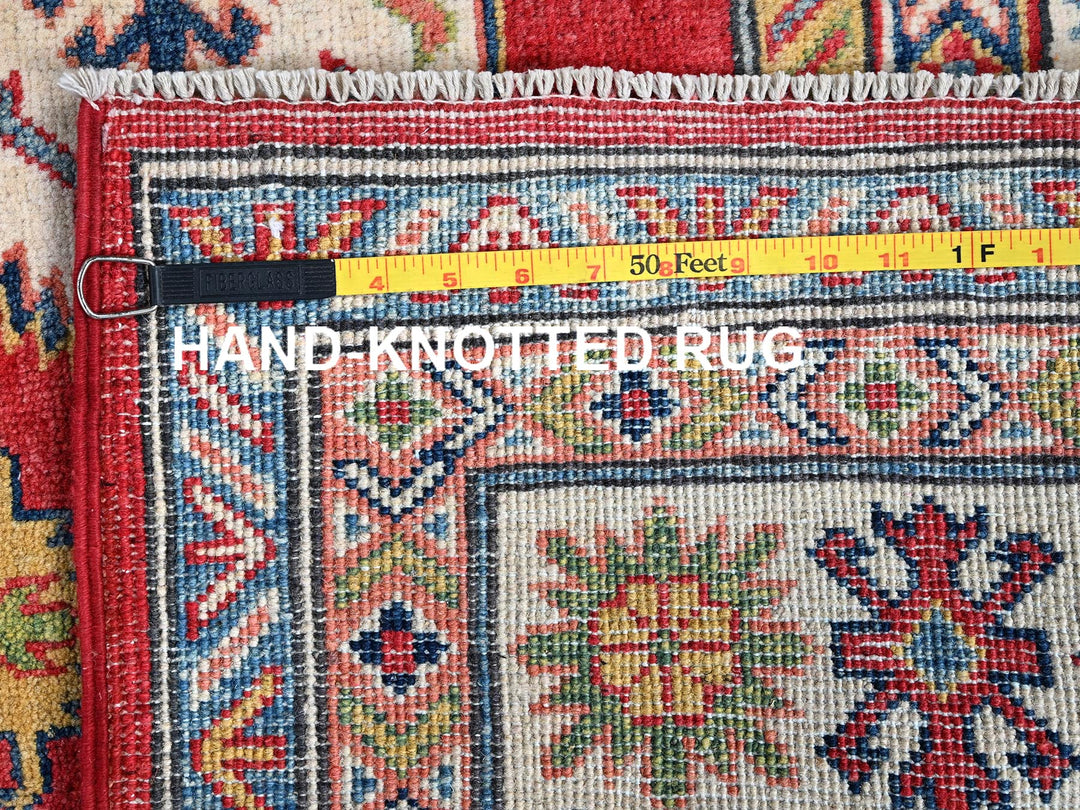 4'10" x 6'11" New Hand Knotted Red Wool Rectangle Oriental Rug - MOA102333