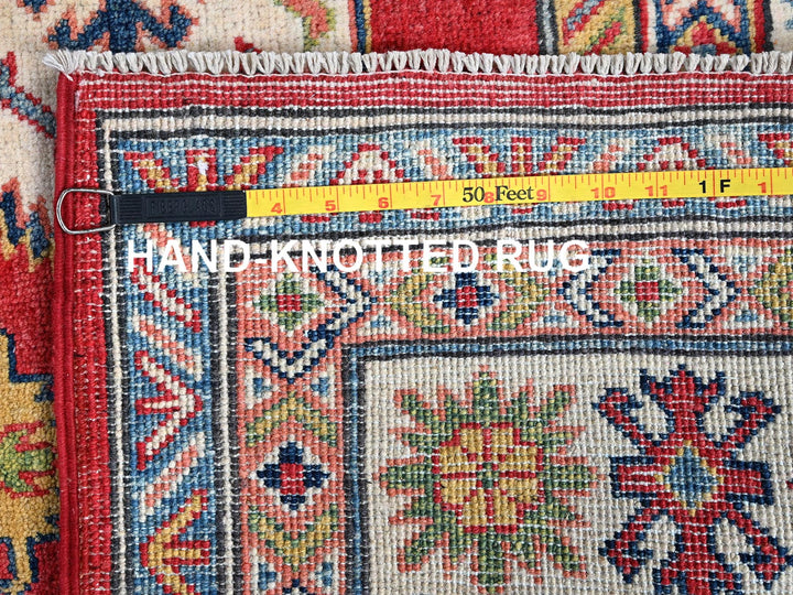 4'10" x 6'11" New Hand Knotted Red Wool Rectangle Oriental Rug - MOA102333