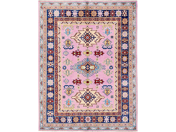 4'11" x 6'7" New Hand Knotted Pink Wool Rectangle Oriental Rug - MOA102334