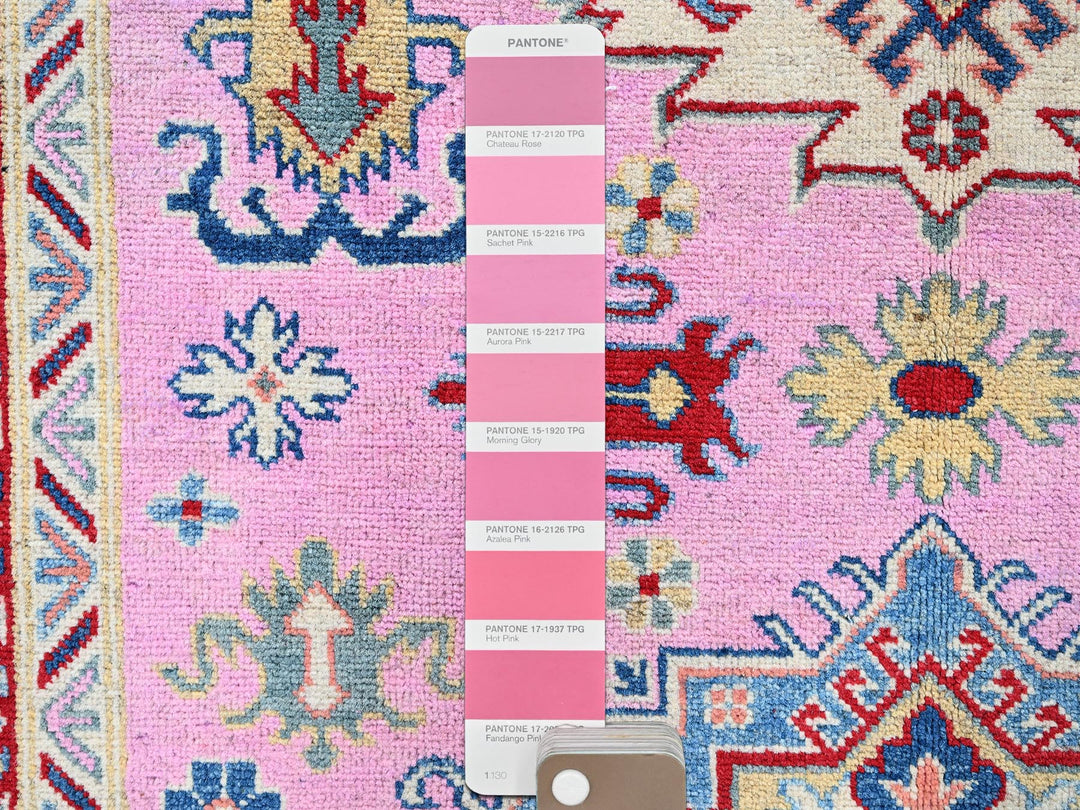 4'11" x 6'7" New Hand Knotted Pink Wool Rectangle Oriental Rug - MOA102334