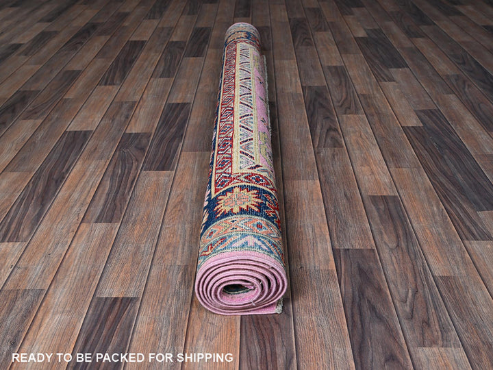 4'11" x 6'7" New Hand Knotted Pink Wool Rectangle Oriental Rug - MOA102334