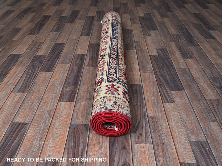 4'9" x 7'1" New Hand Knotted Red Wool Rectangle Oriental Rug - MOA102335