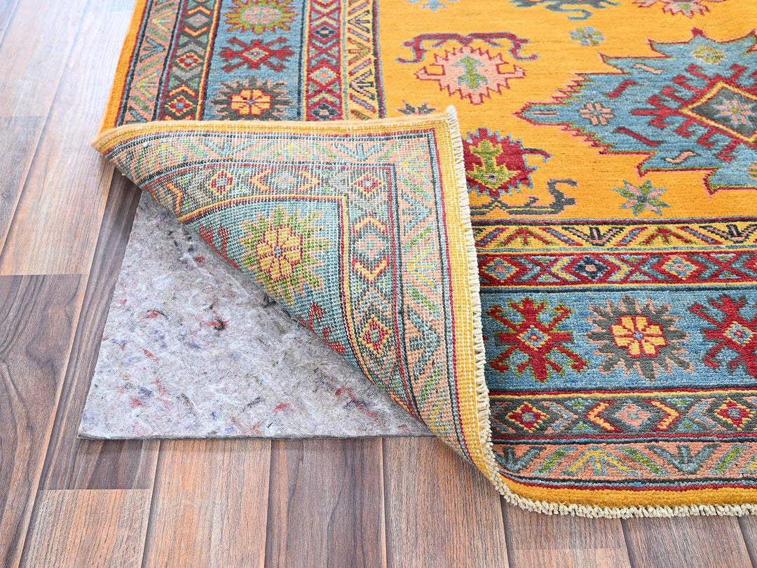 5'2" x 6'7" New Hand Knotted Yellow Wool Rectangle Oriental Rug - MOA102336