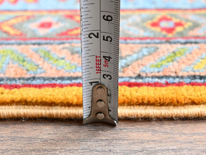 5'2" x 6'7" New Hand Knotted Yellow Wool Rectangle Oriental Rug - MOA102336