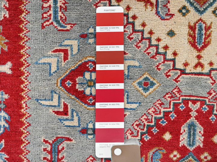 5'1" x 6'11" New Hand Knotted Grey Wool Rectangle Oriental Rug - MOA102337