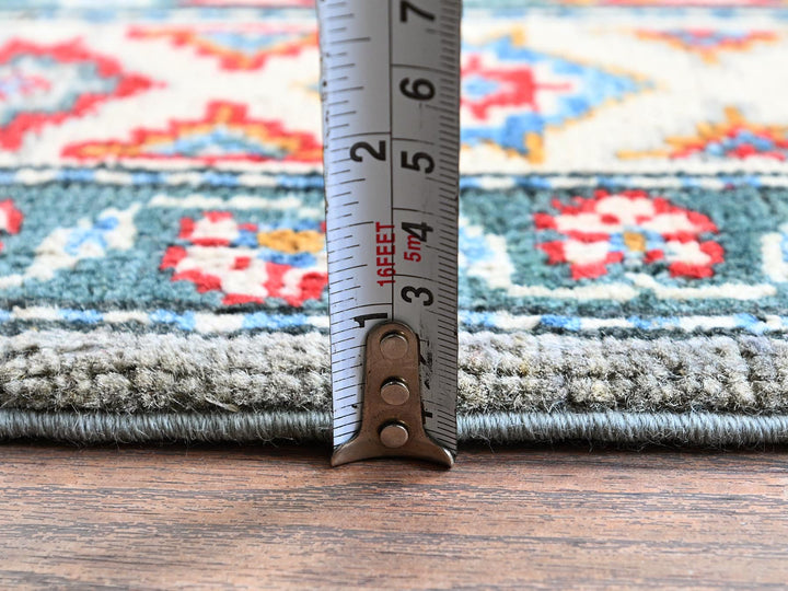 5'1" x 6'11" New Hand Knotted Grey Wool Rectangle Oriental Rug - MOA102337