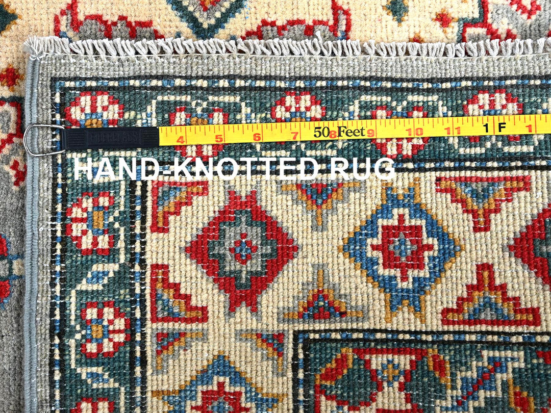 5'1" x 6'11" New Hand Knotted Grey Wool Rectangle Oriental Rug - MOA102337