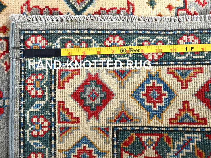 5'1" x 6'11" New Hand Knotted Grey Wool Rectangle Oriental Rug - MOA102337