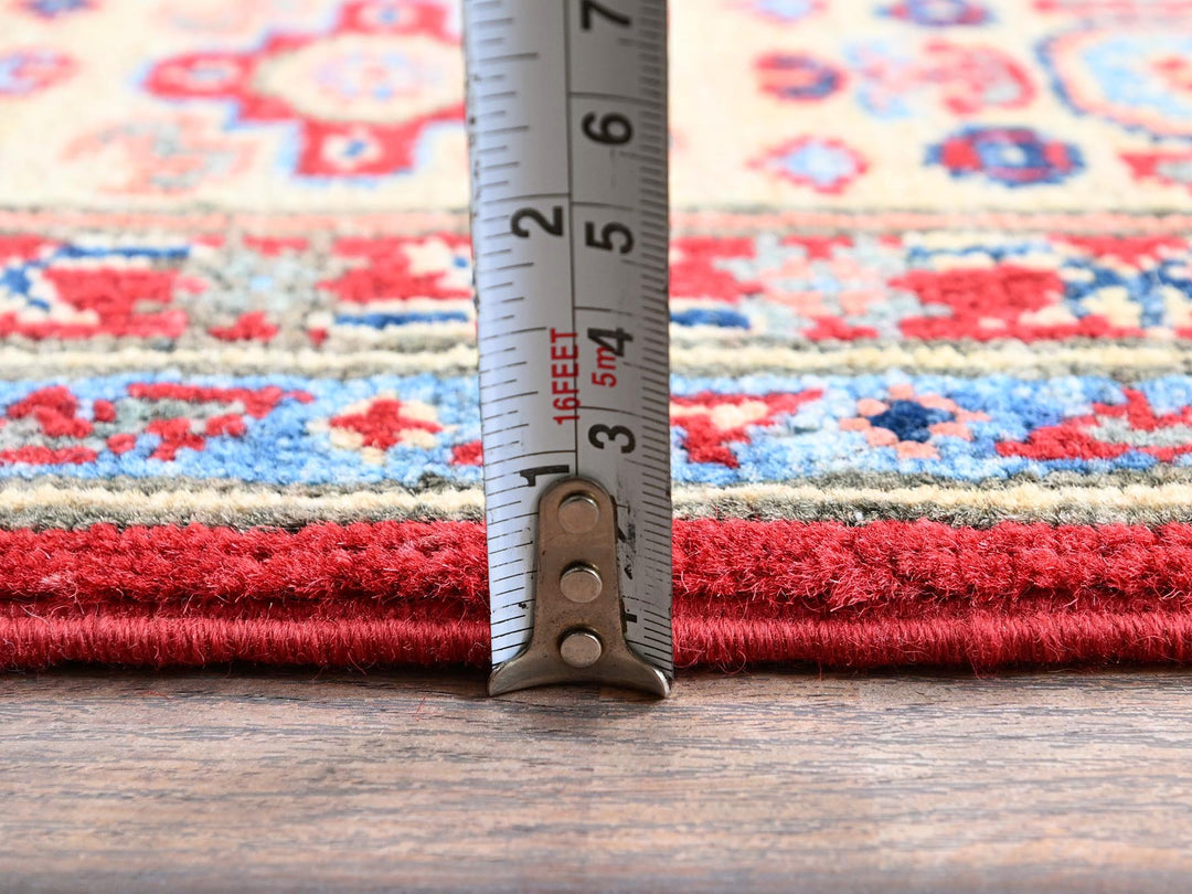 4'11" x 6'4" New Hand Knotted Red Wool Rectangle Oriental Rug - MOA102338