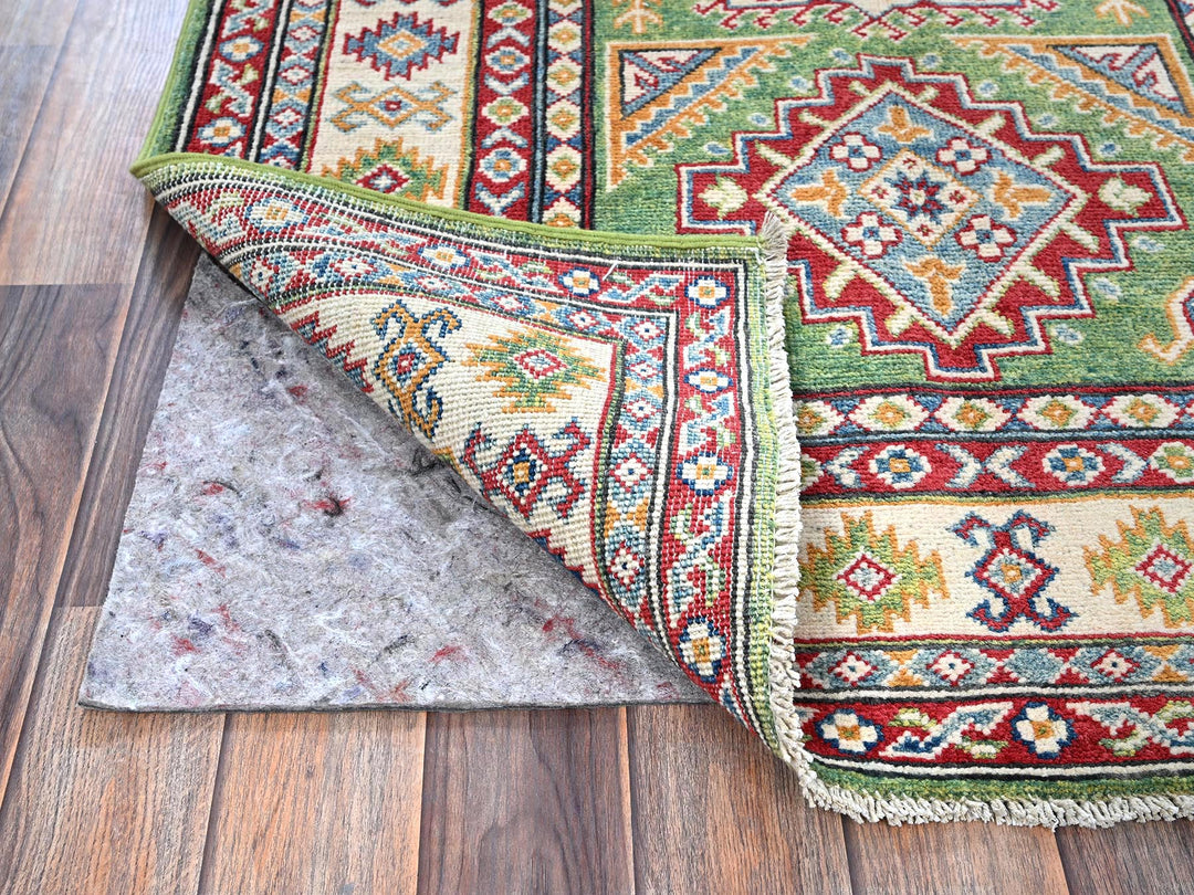 3'4" x 5'0" New Hand Knotted Green Wool Rectangle Oriental Rug - MOA102339