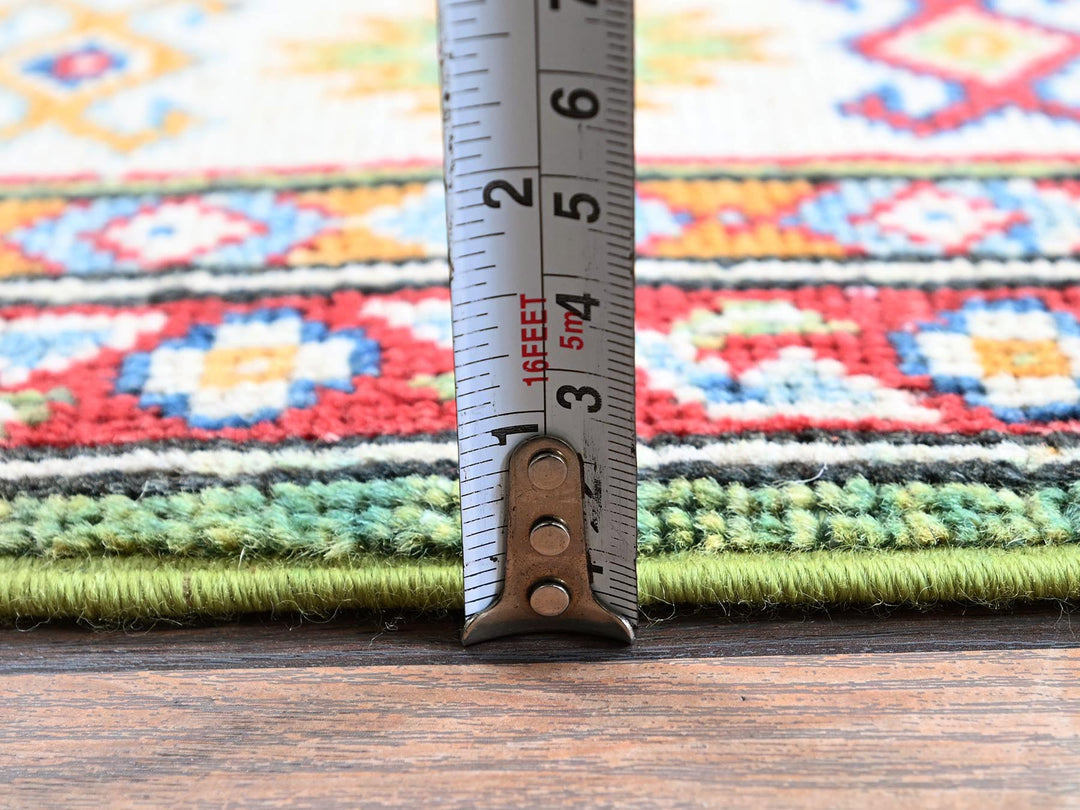 3'4" x 5'0" New Hand Knotted Green Wool Rectangle Oriental Rug - MOA102339