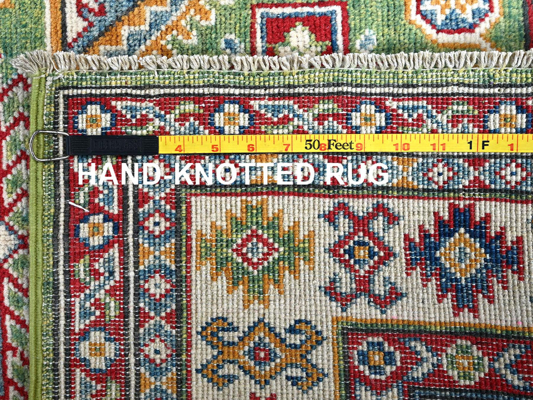 3'4" x 5'0" New Hand Knotted Green Wool Rectangle Oriental Rug - MOA102339