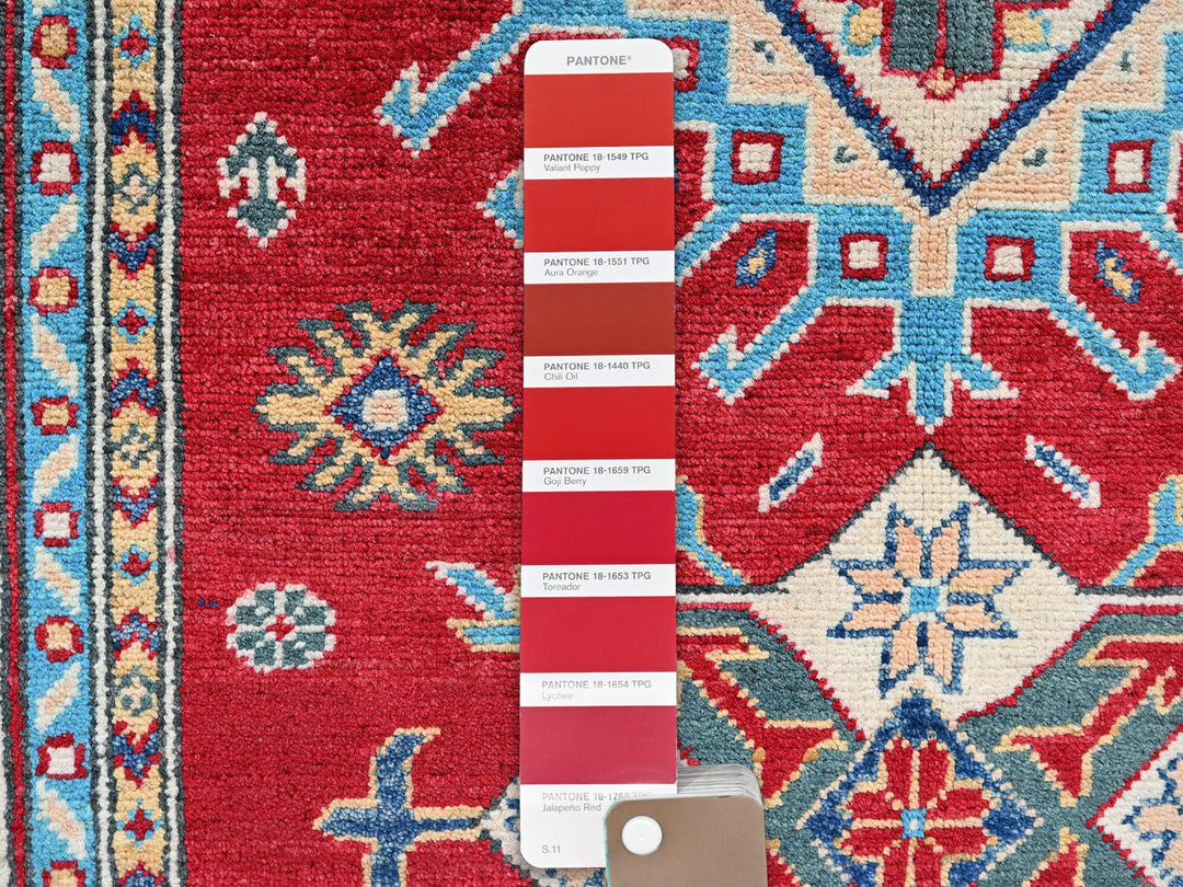 3'5" x 5'0" New Hand Knotted Red Wool Rectangle Oriental Rug - MOA102340