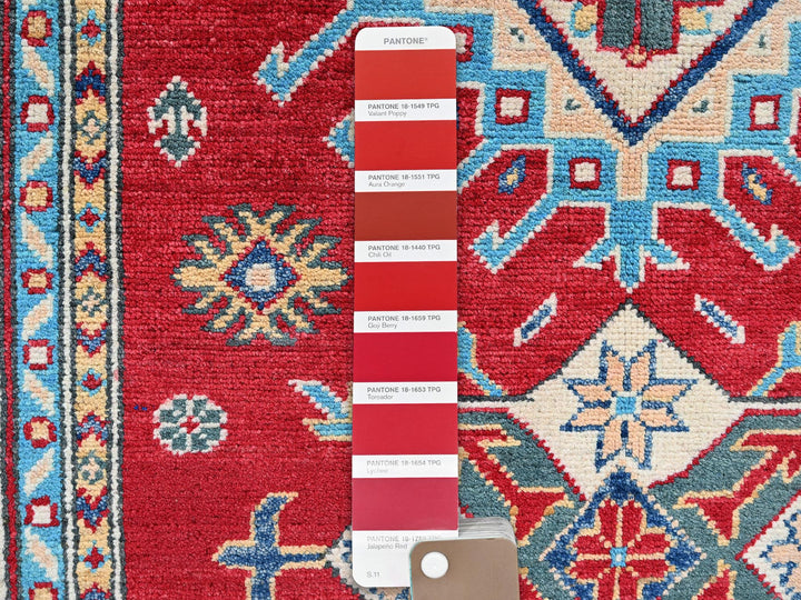 3'5" x 5'0" New Hand Knotted Red Wool Rectangle Oriental Rug - MOA102340