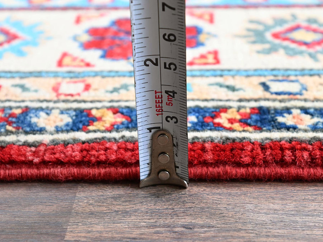 3'5" x 5'0" New Hand Knotted Red Wool Rectangle Oriental Rug - MOA102340