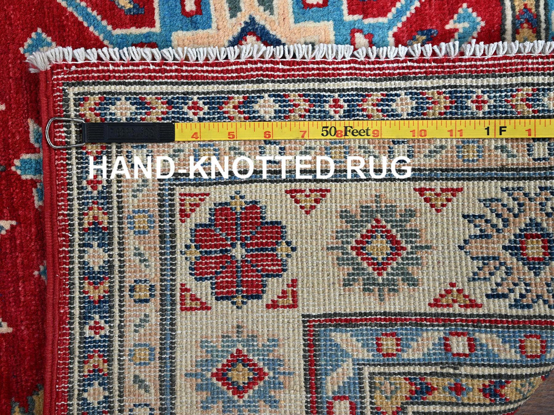 3'5" x 5'0" New Hand Knotted Red Wool Rectangle Oriental Rug - MOA102340