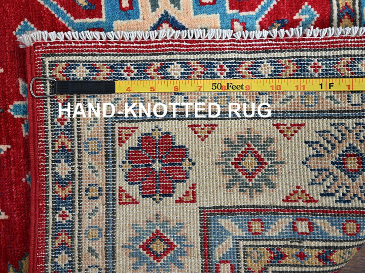 3'5" x 5'0" New Hand Knotted Red Wool Rectangle Oriental Rug - MOA102340