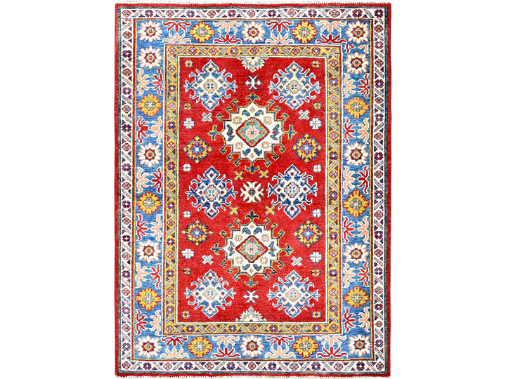 3'8" x 4'10" New Hand Knotted Red Wool Rectangle Oriental Rug - MOA102341