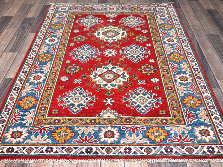 3'8" x 4'10" New Hand Knotted Red Wool Rectangle Oriental Rug - MOA102341