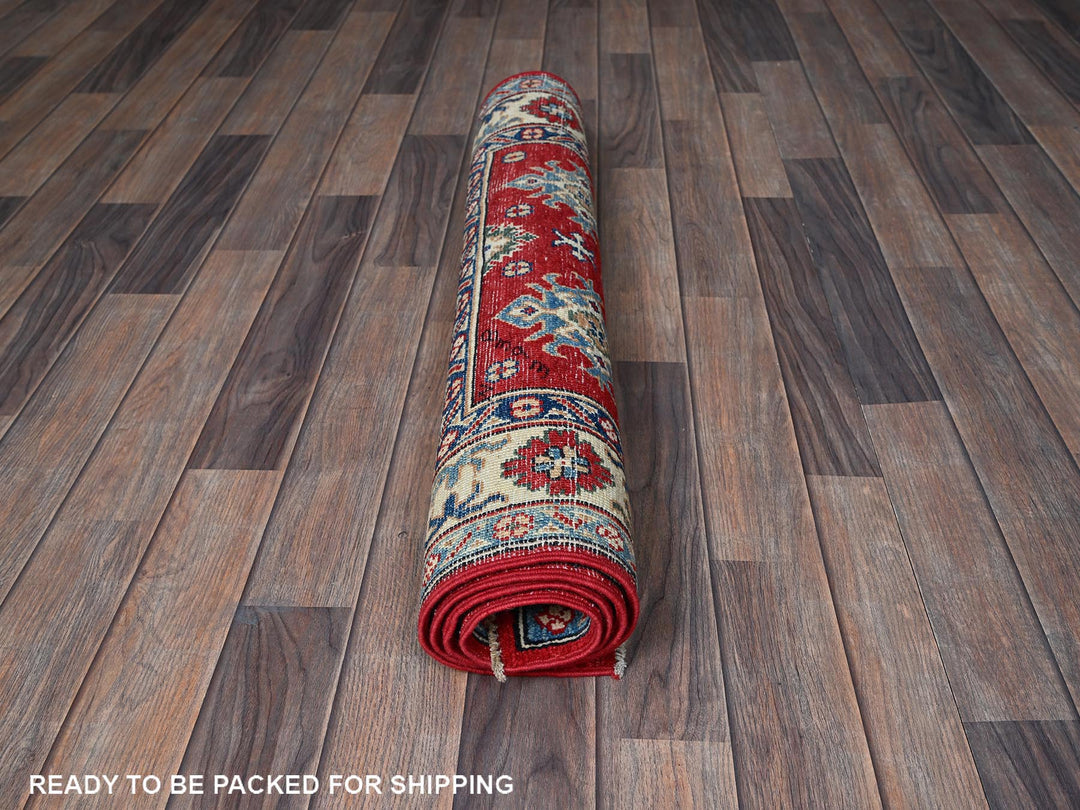 3'1" x 4'10" New Hand Knotted Red Wool Rectangle Oriental Rug - MOA102342