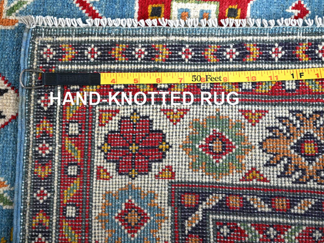 3'4" x 4'10" New Hand Knotted Blue Wool Rectangle Oriental Rug - MOA102344