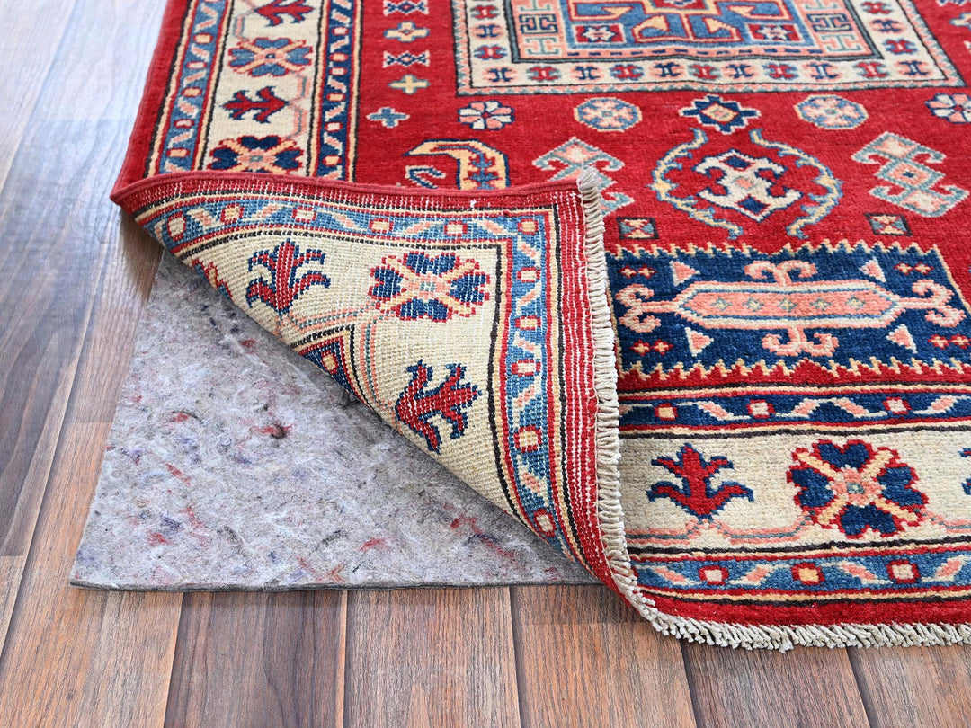 3'5" x 5'0" New Hand Knotted Red Wool Rectangle Oriental Rug - MOA102346