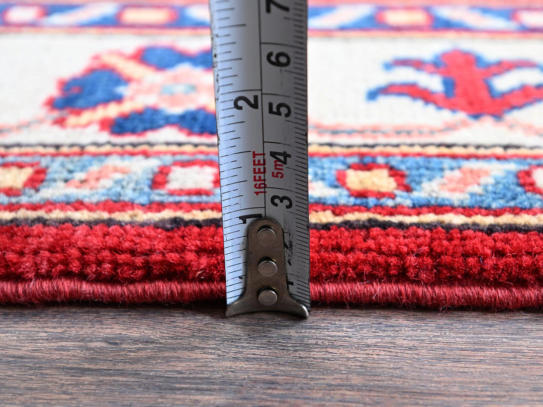 3'5" x 5'0" New Hand Knotted Red Wool Rectangle Oriental Rug - MOA102346