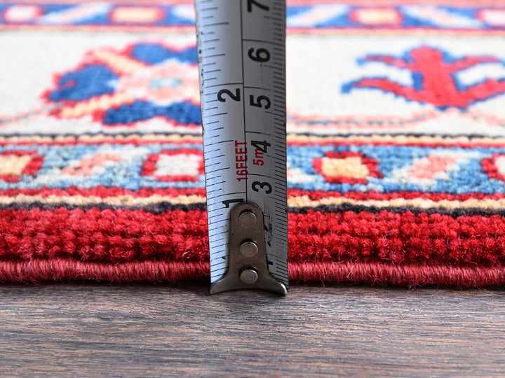 3'5" x 5'0" New Hand Knotted Red Wool Rectangle Oriental Rug - MOA102346