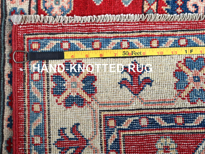 3'5" x 5'0" New Hand Knotted Red Wool Rectangle Oriental Rug - MOA102346