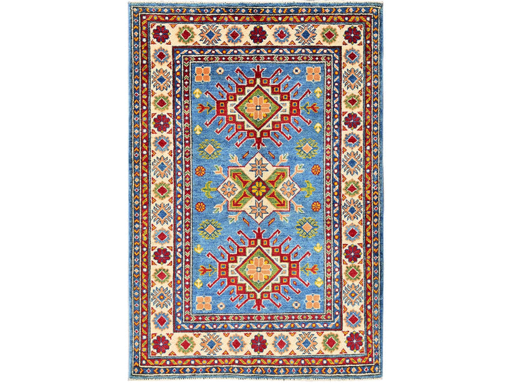 3'4" x 4'11" New Hand Knotted Blue Wool Rectangle Oriental Rug - MOA102347