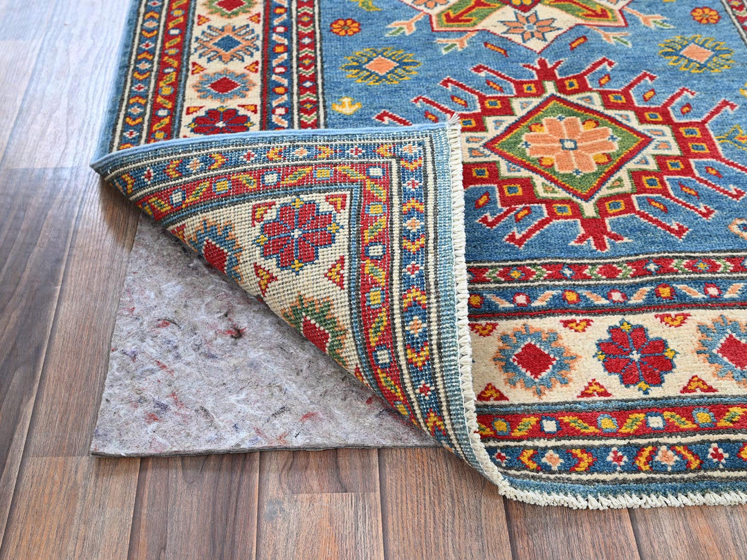 3'4" x 4'11" New Hand Knotted Blue Wool Rectangle Oriental Rug - MOA102347