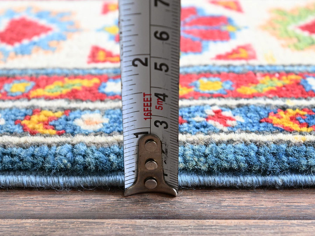 3'4" x 4'11" New Hand Knotted Blue Wool Rectangle Oriental Rug - MOA102347