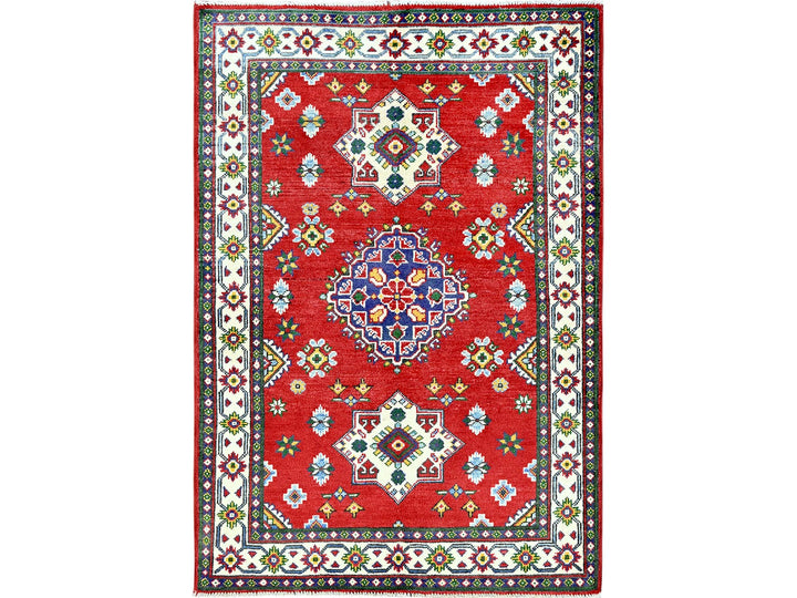 3'3" x 4'9" New Hand Knotted Red Wool Rectangle Oriental Rug - MOA102348